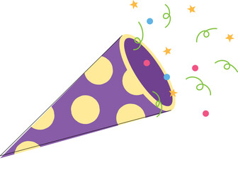 party hat with confetti
