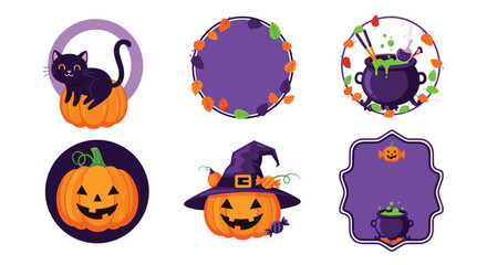 Naklejka premium A collection of pixel art halloween themed icons and elements.