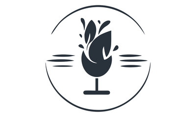 drink with garnish leaf