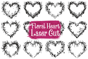 Obraz premium Nature Inspired Heart SVG Collection