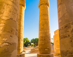 Ancient columns in sunlight