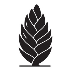 Pine Cone Silhouette Vector Illustration Perfect for Autumn and Winter Designs and Holiday Projects with a Minimalist Aesthetic