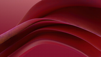 Abstract flowing red waves