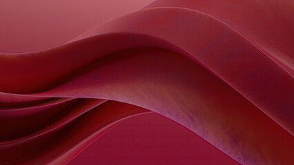 Abstract flowing red waves