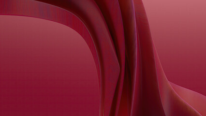 Abstract red fabric flowing gracefully against a gradient background.