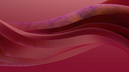 Abstract flowing layers of red and purple
