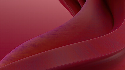 Abstract red flowing shapes with a smooth gradient background.