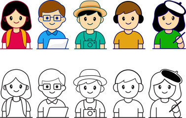 Cute Character Profession Set Collection