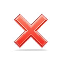 Obraz premium Red cross symbol design element graphic disapproval sign error icon cancellation mark
