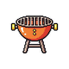 Pixel Art Grill - A Retro-Inspired BBQ Illustration.