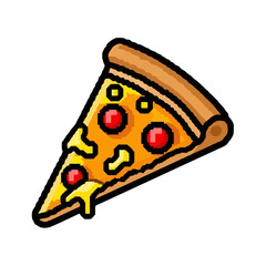 Delicious slice of pepperoni pizza with melted cheese and toppings.