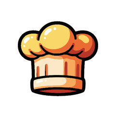 Cartoon Chefs Hat - Culinary Symbol of Expertise and Gastronomic Artistry.