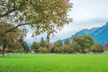 Switzerland peaceful landscape reflects the natural beauty and harmony nature, perfect for travel, tourism, Scenic with Mountains 