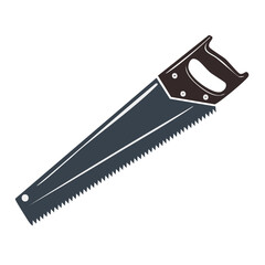Obraz premium Saw illustration. Hand saw tool with toothed blade and wooden handle.