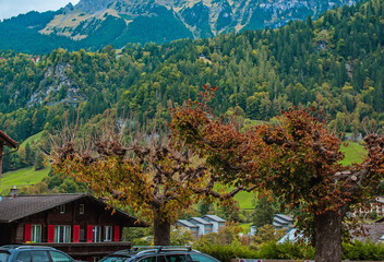 Switzerland peaceful landscape reflects the natural beauty and harmony nature, perfect for travel, tourism, Scenic with Mountains 