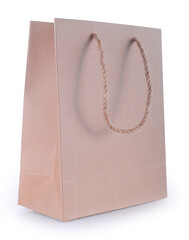 Paper bag isolated on white background.
