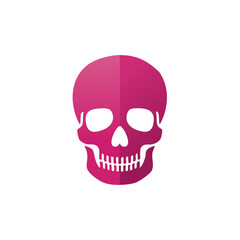 Fototapeta premium Abstract Pink Skull Graphic Vector Symbol for Halloween or Medical Concepts