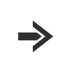 Fototapeta premium Simple Black Arrow Pointing Right Direction Indicator Guidance Sign Symbol