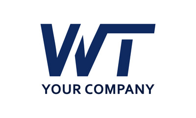 Modern WT Letter Logo Design