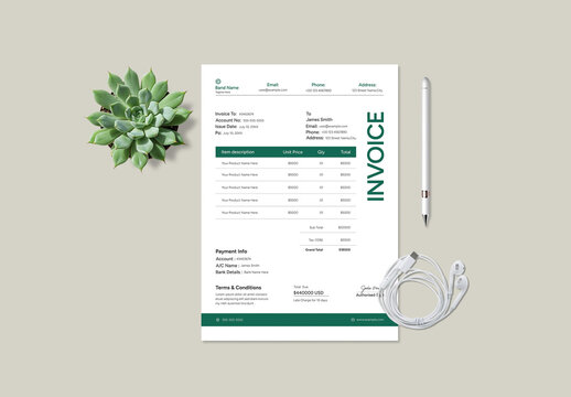 Editable Corporate Invoice Template for Billing and Accounting