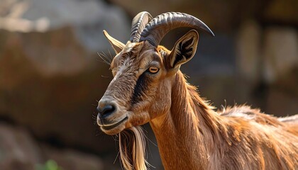 Goat portrait in nature