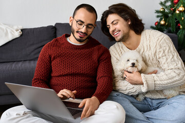 Celebrating love and joy in a cozy home setting with a festive atmosphere