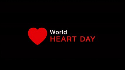 Informative World Heart Day banner featuring a vibrant red heart icon for global health and wellness campaigns - Powered by Adobe