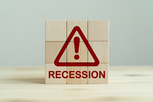 Economic warning sign recession danger alert financial crisis business downturn threat - Powered by Adobe