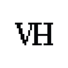 VH monogram logo design letter text name symbol monochrome logotype alphabet character simple logo