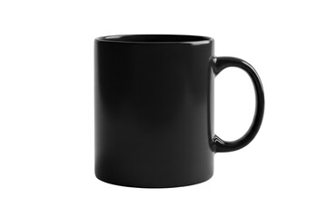 Black Ceramic Mug on White Background