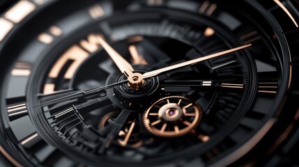 Close up of luxury watch mechanical details