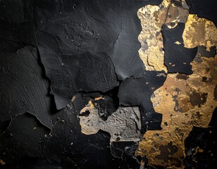 Textured black surface with gold and gray patches