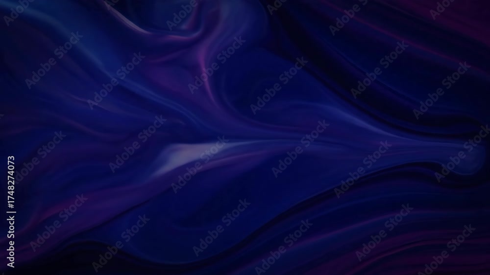 Wall mural dark mysterious currents of deep blue and purple flow and intertwine, creating a seamlessly looping 