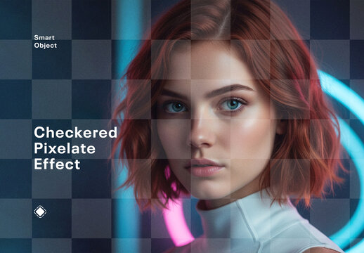 Checkered Pixelate Photo Effect