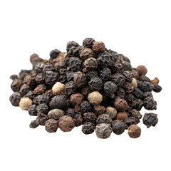 Obraz premium Minced black pepper, ground peppercorn pile isolated [Transparent Background PNG].