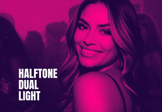 Halftone Dual Light Photo Effect