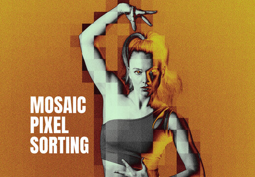 Mosaic Pixel Sorting Photo Effect