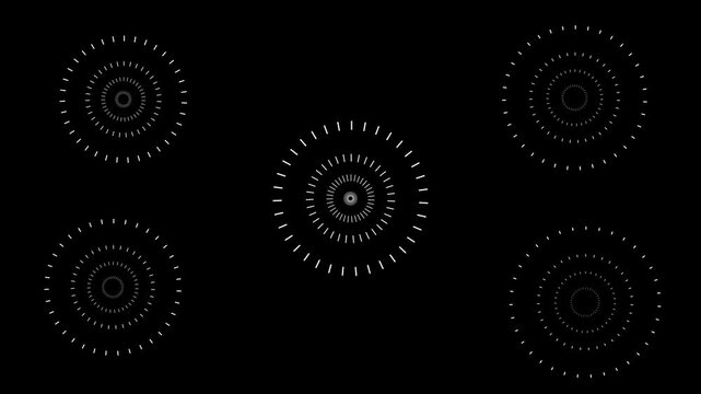 magic Circles fireworks explosion line shape blast, ellipse blast animation. bursting firework element Motion graphics. circle Circle Blast Fireworks, shiny blast on black screen. 4k background