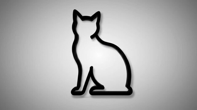 A simple and elegant outline of a cat sitting gracefully. This image evokes a sense of minimalism and refined taste