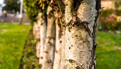 Obraz premium Birch trees in a row