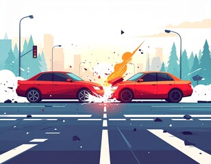 Car Collision Illustration