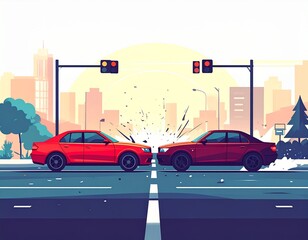 Car Collision Illustration