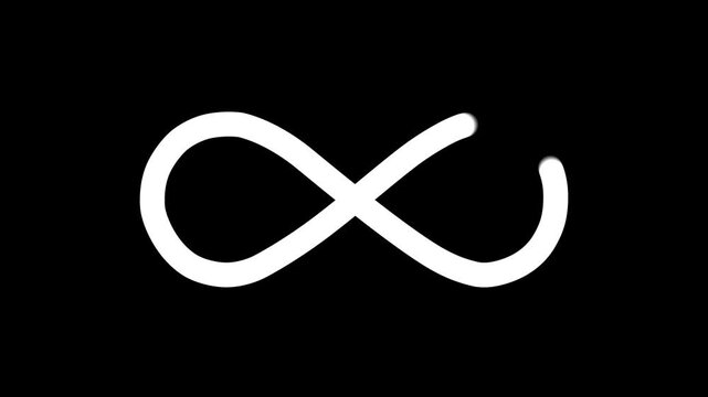 Animation of infinity sign symbol with black background.