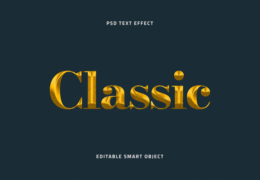 Gold Baroque Font Classic Vintage Text Effect