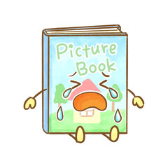 Crying Picture Book Character Watercolor / 泣いている絵本キャラクター 水彩イラスト
