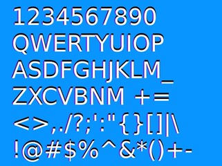 Well visible garish letters for dark screens.