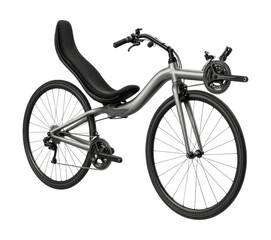 Obraz premium High-racer recumbent bike featuring dual large wheels and a slim seat.