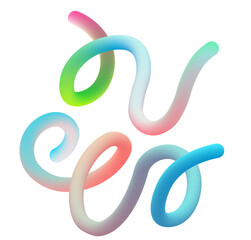 Abstract Rainbow 3D Gradient Ribbon Loops Vector