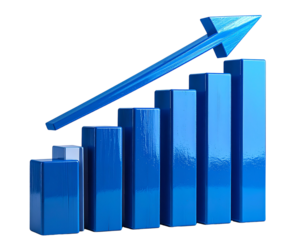business graph on white background