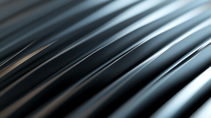 Metal Curves: A study of light and shadow on a series of repeating, angled metal strips, creating an abstract, dynamic visual.
